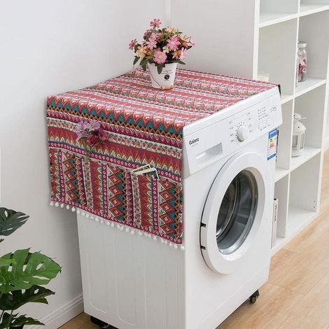 Couverture de Machine à laver housse anti-poussière de réfrigérateur housse de protection étanche pour Machine à laver avec sac de rangement-A55 x 130cm (1/5)