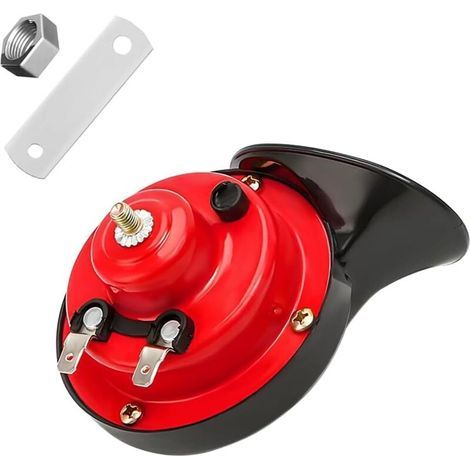 Klaxon escargot universel pour voiture, camion, moto, 12 V 110 dB, klaxon à air puissant, étanche, double klaxon de moto, convient pour SUV, voitures de tourisme, bateaux (noir) (1/4)