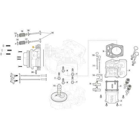 ORIGINAL STIGA Zylinderkopfmotor TRE 635V Rasentraktor 118551547/0
