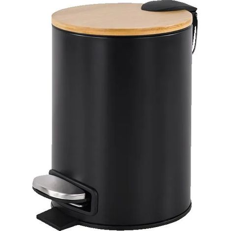 Cestino da bagno Teesa da 3 litri, in acciaio inox, nero