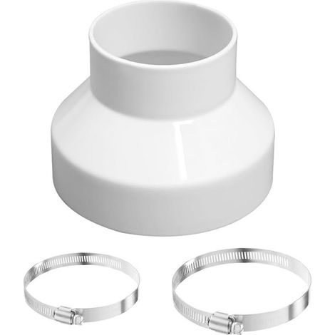 Réducteur de conduit 150-100 mm, connecteur de réduction de tuyau avec colliers de serrage en acier inoxydable (91-114 mm, 141-165 mm) (1/5)