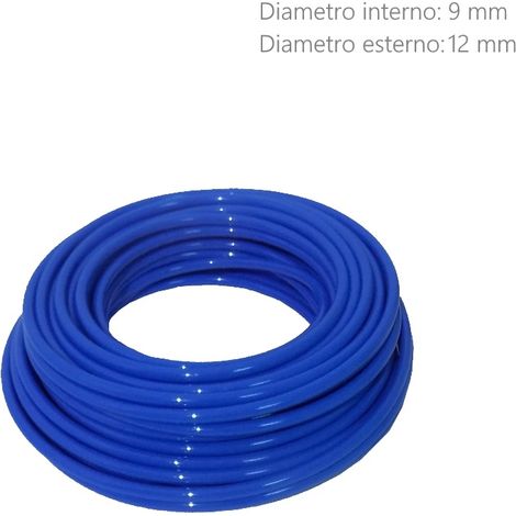 Tubo Aria Compressa 9x12 mm in Poliuretano lineare flessibile 50 metri 10 Bar