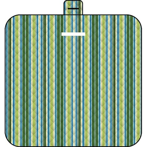 Picknickdecke 150 x 200 cm (grün gestreift) – wasserfest und faltbar Ideal für Strand, Camping und Garten (1/5)