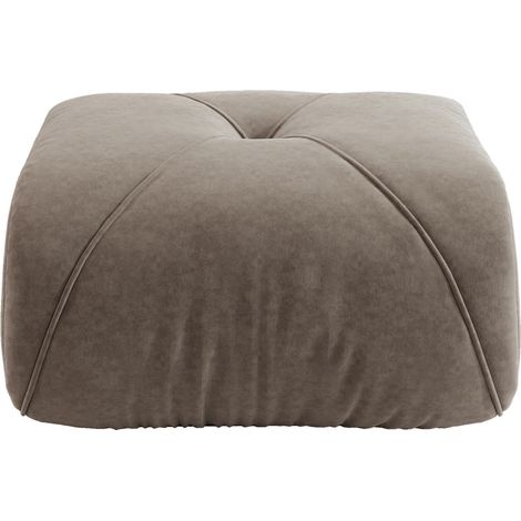 Pouf ottomano Elowin in ciniglia color tortora MODENUIT (1/5)
