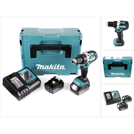 Taladro atornillador a batería Makita DDF 484 RMJ 18 V sin escobillas 54 Nm en Makpac con 2 baterías de 4,0 Ah y cargador (1/5)
