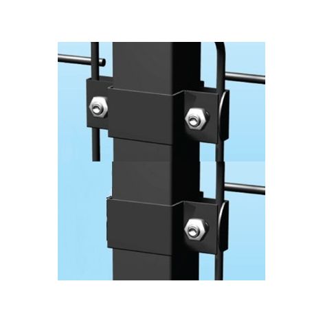 Piastra a Collare Antracite in Acciaio per Palo Tubolare Quadro 50X50 mm per Angolo (1/2)