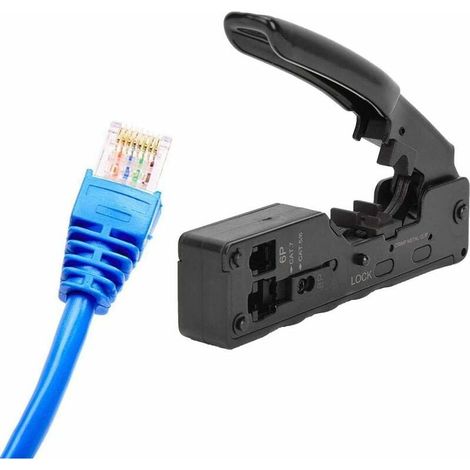 Green Mobility-Pince à Sertir RJ45 Multifonction Manuelle 8P 6P pour Cables Réseau RJ12/11 Cables Téléphoniques (1/5)