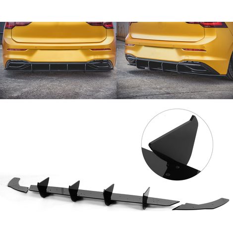 Maxton dreiteiliger Heckspoiler, glänzend schwarz (übergroß, hohes Gewicht), für Volkswagen Golf 8 Standard 2021