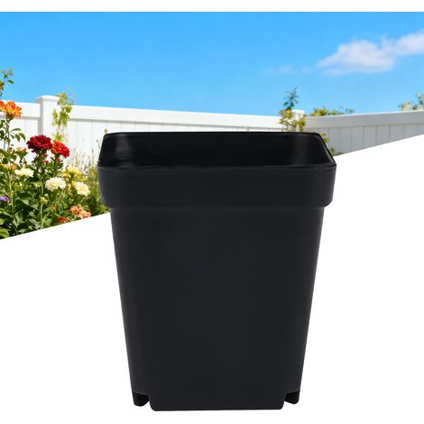 Pot de Fleurs Décoratif Jardin [PP] [8x7x7cm] avec Trou Drainage pour Balcon Cour Bureau - 1 Pot + Bac (1/5)