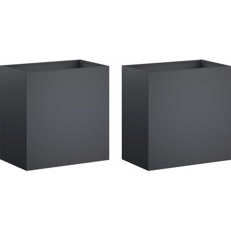 Cache-pot de jardin 2 pc Anthracite 50 x 30 x 40 cm vidaXL