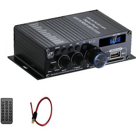 AK380 Bluetooth-Digitalverstärker, HiFi-Audio, Karaoke, 2-Kanal-Heimkino, Klasse D, USB, SD, AUX-Eingang (1/5)