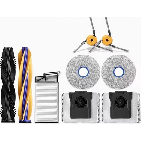 Convient pour aspirateur robot dreame - 9 pièces - convient pour aspirateur robot dremel X60 Max Ultra - comprenant 2 brosses principales - 2 tampons de vadrouille - 2 sacs à poussière - 2 brosses lat (1/5)