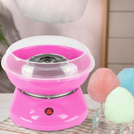 Machine à barbe à papa JeiibrZui - Série compacte - 500 watts - 220 V (UE) - Bâtonnets inclus - Rose - Pour les fêtes d'enfants et à la maison (1/5)