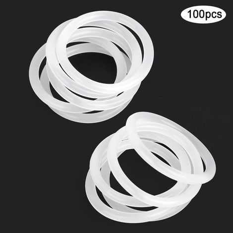 100 Silikon-O-Ringe, weiß, hochtemperaturbeständig, wasserdicht, mit Dichtungsscheibe, 32 x 3 mm (1/5)