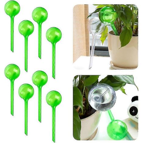 Lot de 8 bulbes d'arrosage, distributeur d'eau doseur, convient aux plantes en pot (513 cm), petite taille, vert. (1/5)