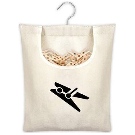 Clothespin Bag, Hanging Clothespin Basket, Outdoor Clothespin Basket, Clothespin Holder with Hook, Portable Storage Bag for Clothespins Toys Sock (1/5)