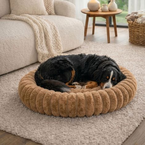 Panier chien et chat moelleux rond - Marron (1/5)