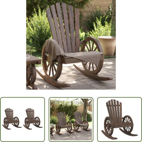 Chaise de jardin - Chaises à bascule Adirondack lot de 2 bois de sapin massif (1/5)