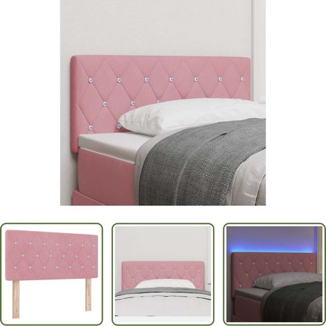 vidaXL Tête de lit LED avec bandes LED Rose 90 cm Velours (1/5)