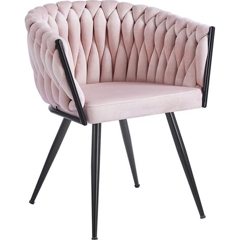 Sillas Comedor - Silla Widny Black Terciopelo - Rosa (1/5)