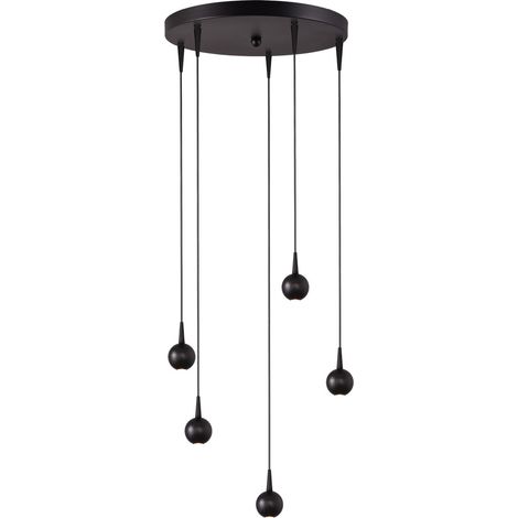 Lampe suspendue à 5 lumières Talana noir Ø 35cm DTW - 2412-05-05-35-5 (1/3)