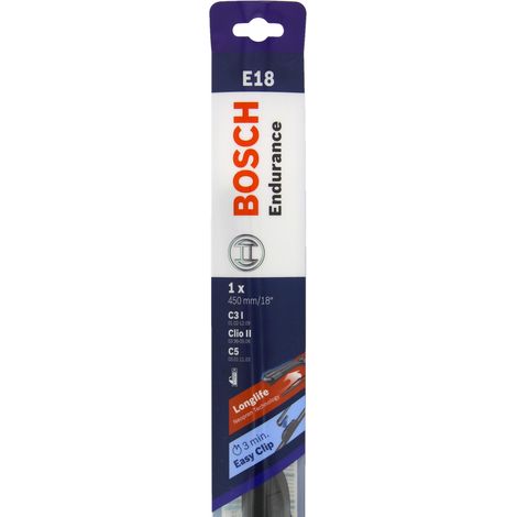 Bosch – Balai essuie-glace Adapt ENDURANCE E18 – Ultra plat pour essuyage parfait – Spoiler intégré pour aérodynamisme – Silencieux et performant