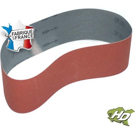 Bande abrasive de ponceuse corindon supérieur 100x914 mm – Grain 24 à 600 – Pour ponçage bois, acier et aluminium – Fabrication française – Hd Outillage