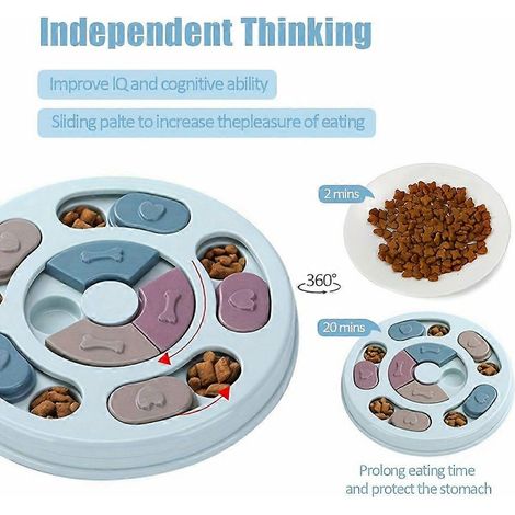 Juguete interactivo de alimentación tipo rompecabezas para perros, comedero de alimentación lenta con tapas deslizantes, juego de estimulación mental. (1/5)