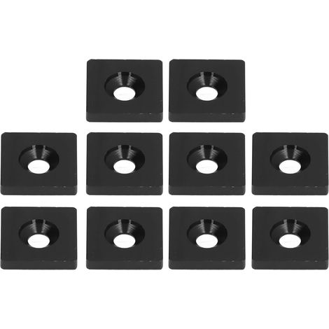 Ensemble de 10 pièces de couvercles de rainures pour profilés, accessoires en alliage d'aluminium à trou unique (noir) (1/5)