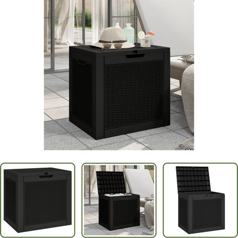 Gartentruhe - Gartenbox Schwarz 55,5x43x53 cm Polypropylen (1/5)