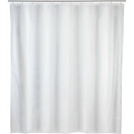 Rideau de douche imperméable uni avec anneaux (1/2)