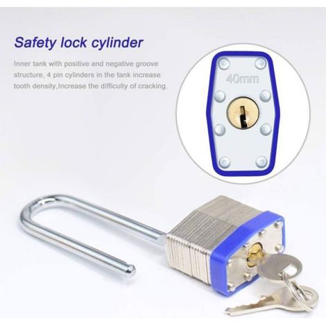 Cadenas Exterieur - Acier Lamine 40mm - Etanche Haute Securite - Longue Anse Acier - Pack De 2 (1/5)