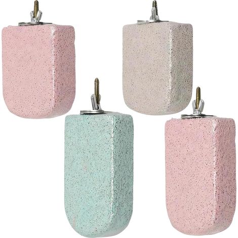 4 Pieces Bird Cage Ice Cream Perch Parrot Scratching Perch for Parrots, Cockatiels, Conures, Hamsters (Pink Purple Cyan Grey) (1/5)