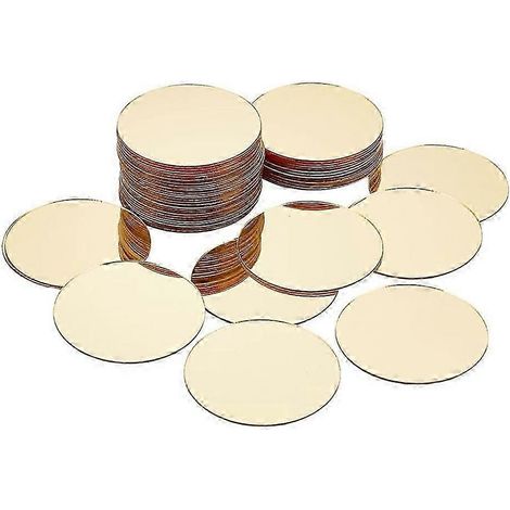 50 mini carreaux de miroir acrylique, autocollants ronds plats de 5 cm (2 pouces) pour mosaïque. (1/5)