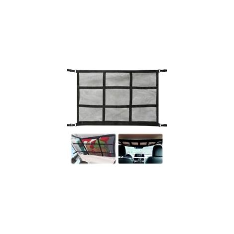 Rete portaoggetti da tetto per auto 90 cm x 65 cm, rete portabagagli da tetto per auto, rete portaoggetti per quattro maniglie di sostegno sul tetto, organizer universale in rete per SUV, Jeep, furgon