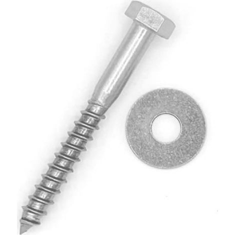 Tirefond - Acier Inoxydable A2 DIN 571 - Pour Fixation Bois Intérieur Extérieur - Ø8 x 70 mm - Lot de 25 avec Rondelles (1/4)