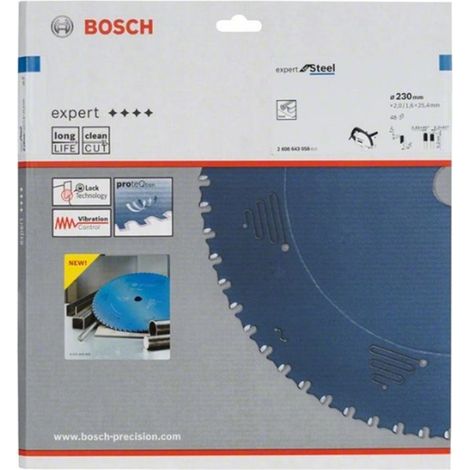 Bosch 2 608 643 058 - Hoja de sierra circular Expert for Steel (230 x 25,4 x 2,0 mm, 48)