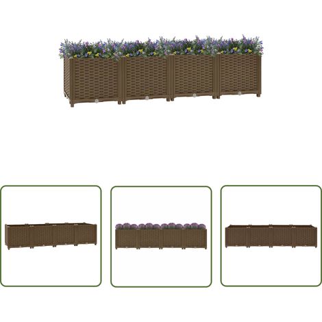 The Living Store Lit surélevé 160x40x38 cm Polypropylène - Jardinière - Bac De Culture - Planter - Pots De Fleurs - Décoration Extérieure (1/5)