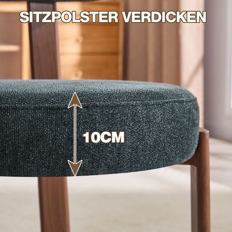 Chaise de cuisine médiévale moderne en tissu,appui-dessous,4 ensembles,noir