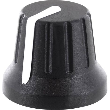 TRU COMPONENTS RK49009WS  Drehknopf mit Knopfmarkierung Schwarz (Ø x H) 18.8 mm x 15.24 mm 1 St.