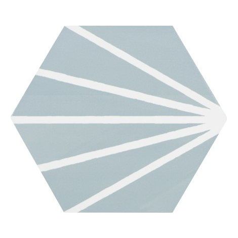 Tomette bleue motif dandelion MERAKI AGUAMARINA 19.8x22.8 cm - 0.84m² (1/5)
