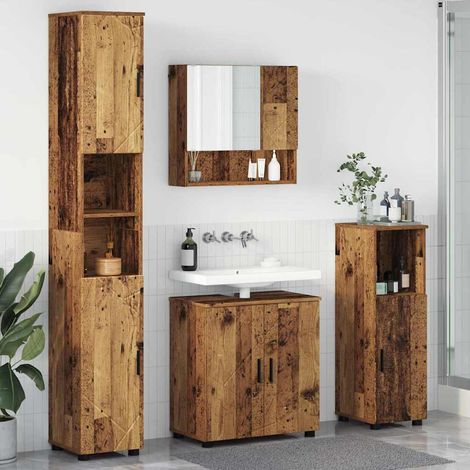 Badezimmermöbel-Set 4 pcs Altholz Holzwerkstoff & Metall vidaXL (1/5)