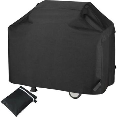 Housse Barbecue Exterieur, Bâche Résistante de 210D Oxford Protection BBQ à Gaz, Housse Plancha Imperméable, Protection UV, Coupe-Vent, Anti-poussière (145x61x117cm Noir) (1/5)