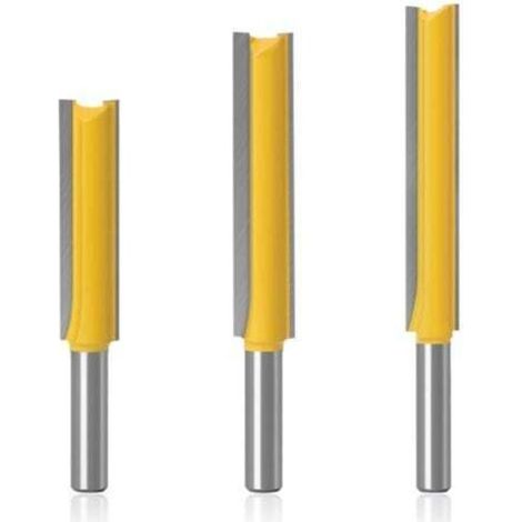 3-Piece 8mm Router Bit Set, Copying Bits, Carbide Router Bits, Extra-Long Wood Router Bit, Grooving Bit for Woodworking, Straight Router Bit for Woodworking