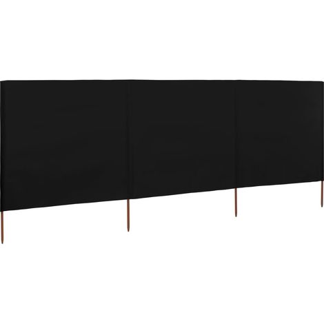 Paravent 3 panneaux，Cloison de séparation，Séparateur pliable Tissu 400 x 120 cm Noir CFW50669 (1/5)