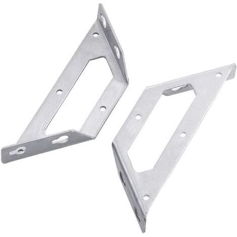 Set mit 2 vielseitigen trapezförmigen Eckwinkeln aus Edelstahl für Holzstühle, Bücherregale, Regale und Fenstermöbel (1/5)
