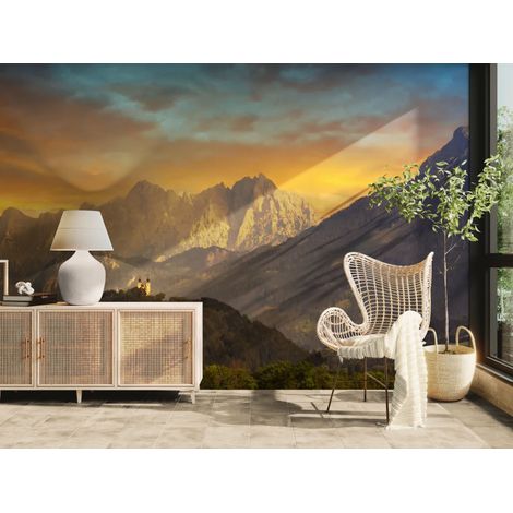 Papier peint Paysage – Montagnes au crépuscule - 150 x 250 cm (1/2)