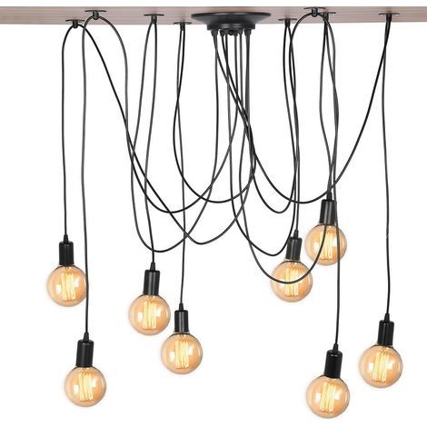 Spider Chandelier with 8 Lights, 2m Adjustable Support, Industrial Light Fixture with E27 Socket, for Living Room or Kitchen (1/5)