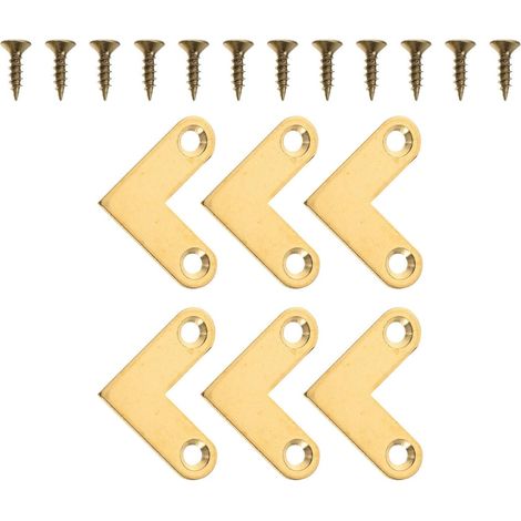 Lot de 6 Équerres Angle Droit en Laiton Épaissi, Surface Lisse et Robuste, pour Fixation Cadre Photo et Assemblage Meubles Décoratifs (1/5)