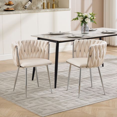 2er-Set Barhocker in Ivory mit niedrigem Rücken und Metallgestell (1/5)